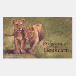 Lion Cubs Art Bookplate Stickers