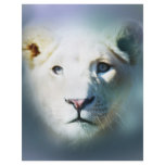 Lion emerging out of the blue flyer design