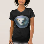 Lion emerging out of the blue t shirt