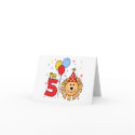 Lion Face 5th Birthday Invitations cards by Kewlkids Lion Face 5th Birthday Invitations cards