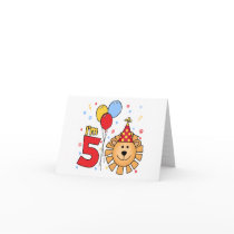 Lion Face  5th Birthday Invitations cards