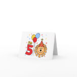 Lion Face  5th Birthday Invitations cards