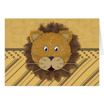 Lion Face Greeting Cards by naturetees