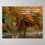 Lion Fantasy Art Inspirational Quote Poster