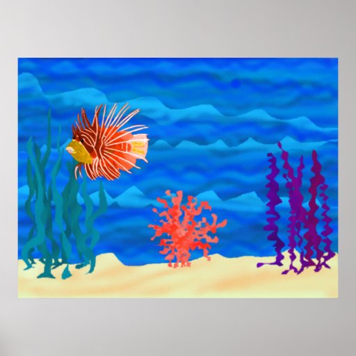 Lion fish ocean poster