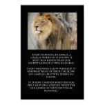Lion Gazelle Running Quote Poster posters