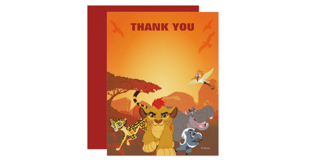 Lion Guard Thank You Birthday Card Zazzle