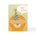 Lion Head Happy Birthday Card