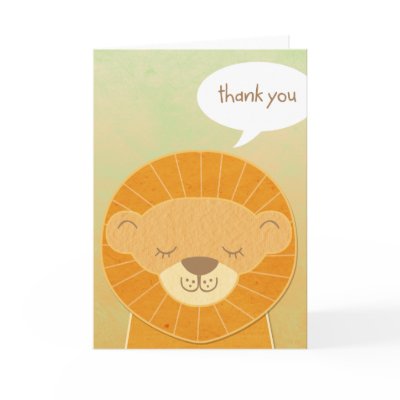 Lion Head Thank You Card by konceptskids