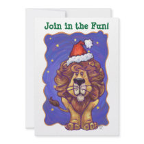 Lion Holiday Party Invite