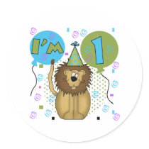 Lion I'm 1 First Birthday stickers by kids_birthdays Lion I'm 1 First Birthday stickers