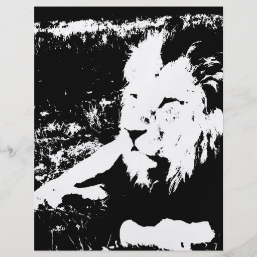 Lion in Black and White Flyers