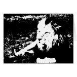 Lion in Black and White Greeting Cards