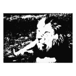 Lion in Black and White Invitations