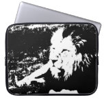 Lion in Black and White Laptop Sleeves