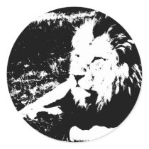 Lion in Black and White Sticker