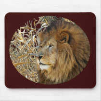 LION IN GRASS mousepads