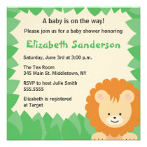 Lion in Jungle Baby Shower Invitation - Boy/Girl invitations