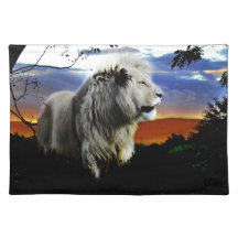 Lion in the jungle place mat