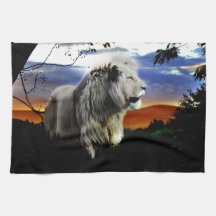 Lion in the jungle towels