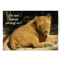 Lion In The Sand Greeting Card
