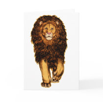 Lion is Coming greeting card cards