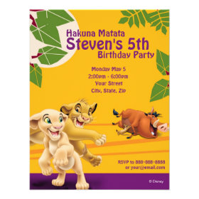 Lion King Birthday Invitation Announcements