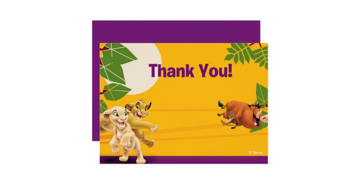 Lion King Thank You Cards Zazzle