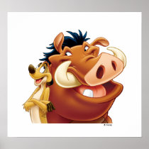Lion King Timon and Pumba smiling Disney Print