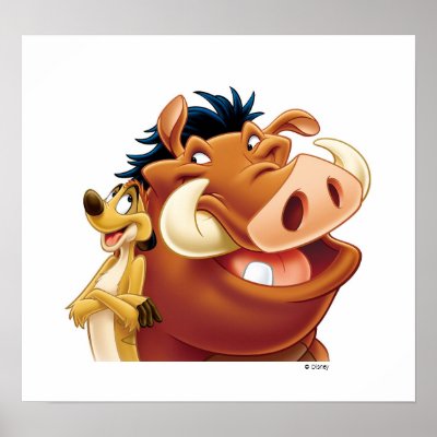 Lion King Timon and Pumba smiling Disney posters