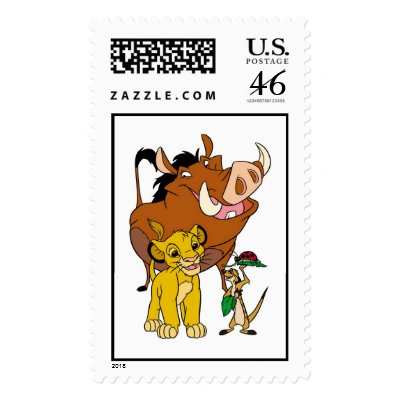 Lion King Timon Simba Pumba with ladybug Disney postage