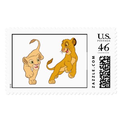 Lion King's Simba and Nala Playing Disney postage