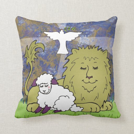 Lion, Lamb, and Dove Pillows Zazzle