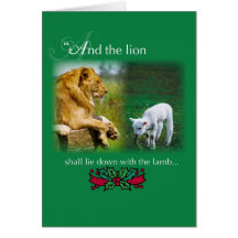 Lion Lie Down with Lamb, Peace Christmas Card