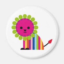 Lion Lioness Happy Cat Cute Cartoon Animal Fridge Magnet
