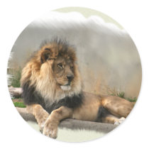 Lion Lovers Art Gifts Round Sticker