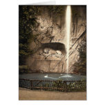 Lion Monument, and fountain, Lucerne, Switzerland Greeting Card