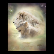 Lion Moon Art Poster posters