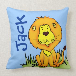 Lion name and birth newborn gift square pillow