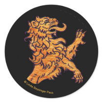 Lion on black sticker by Linda_MN Lion on black sticker