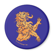 Lion on blue magnet