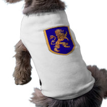 Lion on Blue Shield dog shirt pet clothing