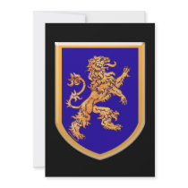 Lion on Blue Shield invitation