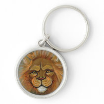 Lion painting original art judge legal law lawyers keychain