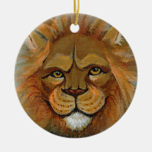 Lion painting original art judge legal law lawyers christmas tree ornament
