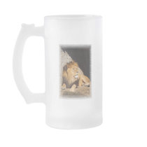 Lion Photo Frosted Beer Mug