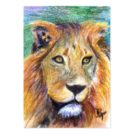 Lion Portrait ACEO Artcard Business Cards (front side)