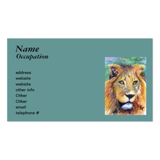 Lion Portrait aceo Business Cards (front side)