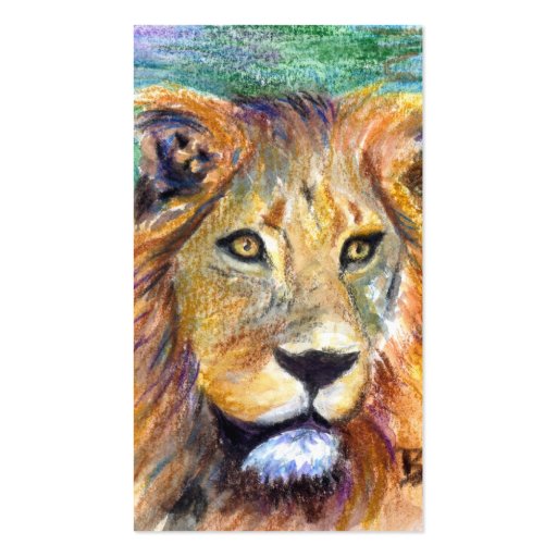 Lion Portrait aceo Business Cards (back side)