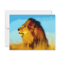 Lion Portrait invitations by hizli_art Lion Portrait invitations